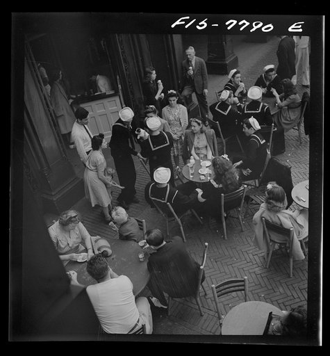 Untitled photo, possibly related to: New York, New York. The mall restaurant in Central Park on Sunday