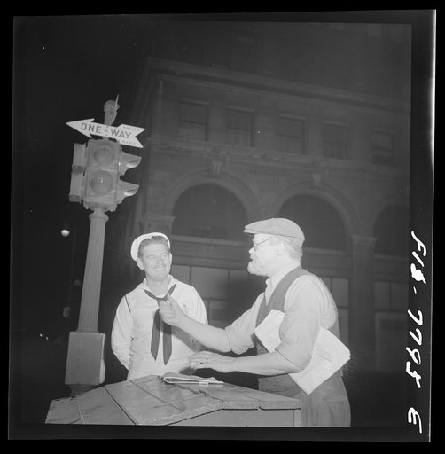 New York, New York. Czechoslovakian Jew encountered at Astor Place about midnight. He has been in America since 1905, has been on relief eight years; spends all spare time collecting scrap for defense; picked up paper because he cannot afford to buy one. However, he keeps up with the times; was out 