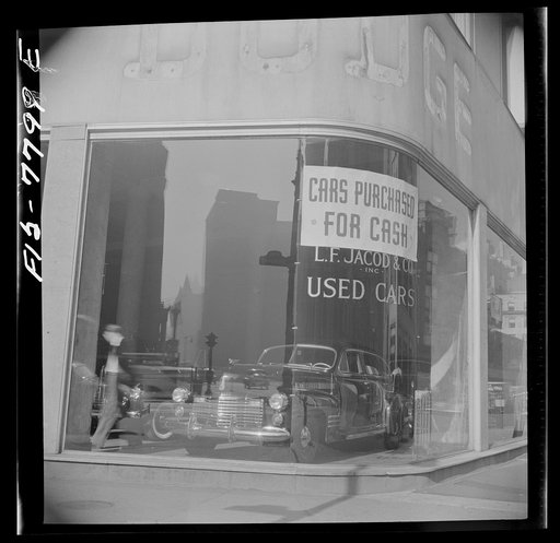 Untitled photo, possibly related to: New York, New York. Former Dodge building at 56th Street and Broadway, in the automobile district