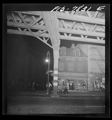 Untitled photo, possibly related to: New York, New York. The Bowery about 10 p.m.