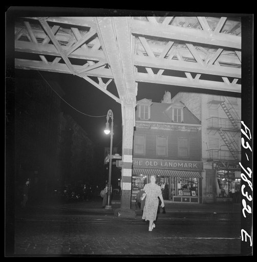 New York, New York. The Bowery about 10 p.m.