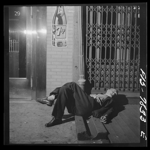 New York, New York. The Bowery about 10 p.m.