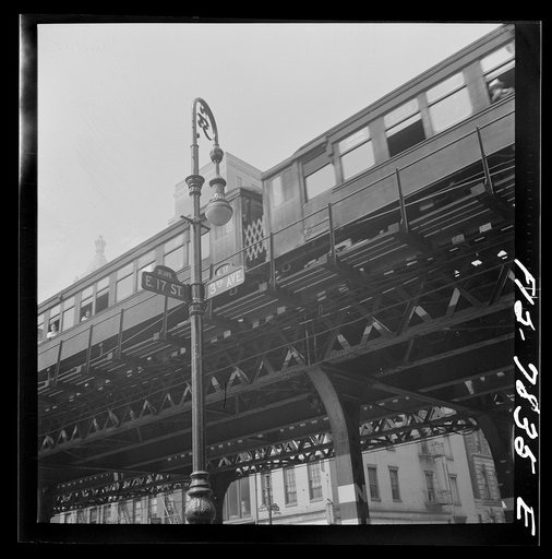 Untitled photo, possibly related to: New York, New York. Third Avenue elevated railway at 17th Street