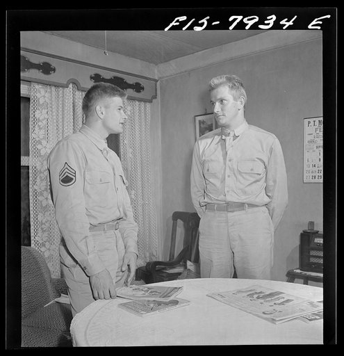 Washington, D.C. Sergeant George Camblair while on a visit home finds that his younger brother is at home also on a furlough from the Army