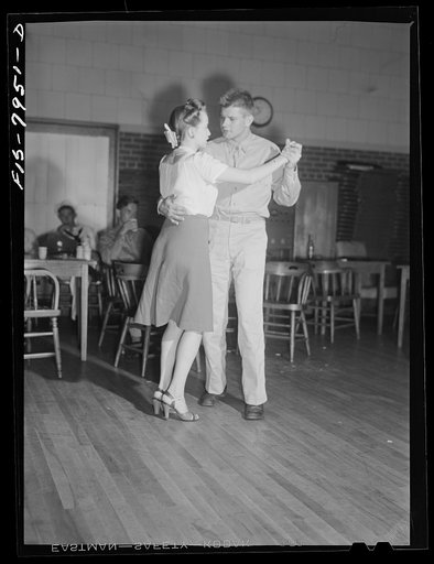 Untitled photo, possibly related to: Washington, D.C. Sergeant George Camblair taking his girlfriend dancing at the United State Organization (USO) during a weekend furlough