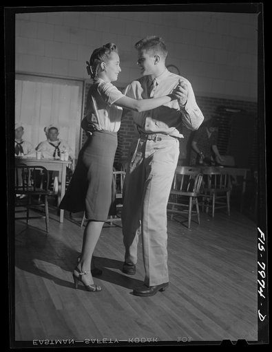 Untitled photo, possibly related to: Washington, D.C. Sergeant George Camblair taking his girl dancing at the United Service Organization (USO) while he is at home on a weekend furlough