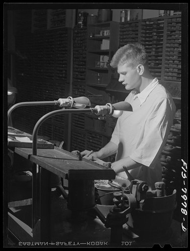 Fort Belvoir, Virginia. Sergeant Camblair used to work as a lens grinder in an optical firm. His employer said he had the makings of a good lens grinder