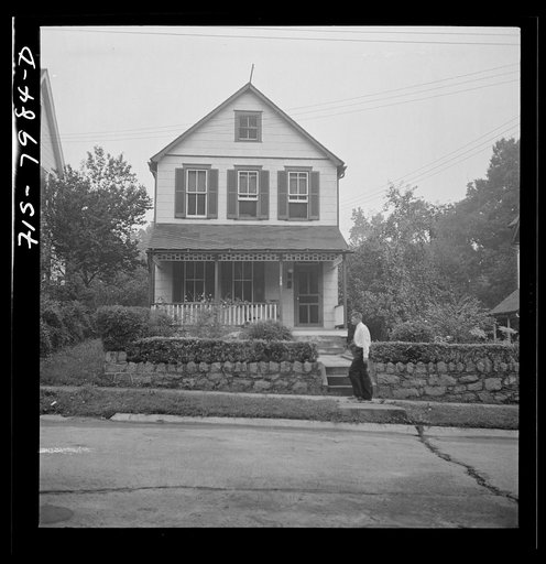 Washington, D.C. George Camblair leaving home early in the morning to go to the Selective Service Board from which, with about fifty others, he will leave by train for the induction station