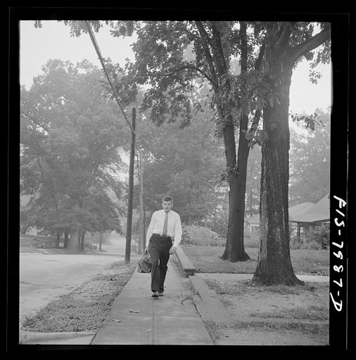 Untitled photo, possibly related to: Washington, D.C. George Camblair leaving home early in the morning to go to the Selective Service Board from which, with about fifty others, he will leave by train for the induction station