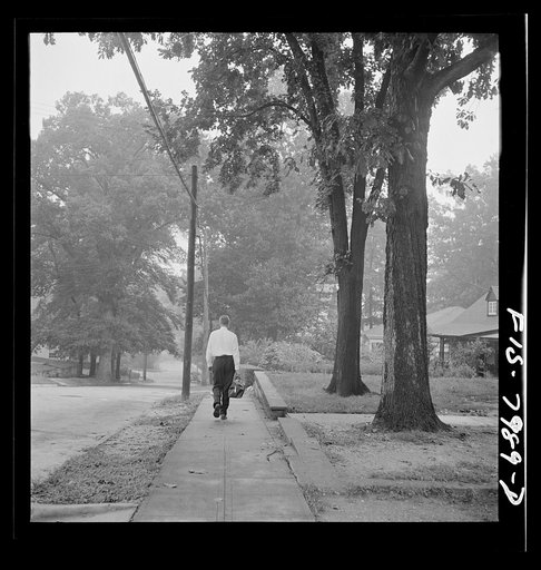 Untitled photo, possibly related to: Washington, D.C. George Camblair leaving home early in the morning to go to the Selective Service Board from which, with about fifty others, he will leave by train for the induction station
