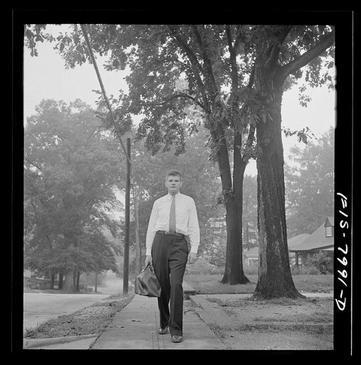 Untitled photo, possibly related to: Washington, D.C. George Camblair leaving home early in the morning to go to the Selective Service Board from which, with about fifty others, he will leave by train for the induction station