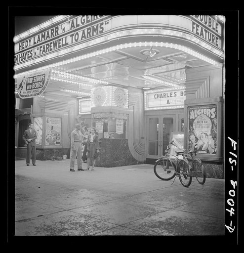 Untitled photo, possibly related to: Washington, D.C. Sergeant George Camblair taking his girlfriend to the movies while he is at home on a weekend furlough