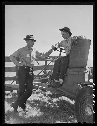 Big Hole Valley, Beaverhead County, Montana. Haying hands