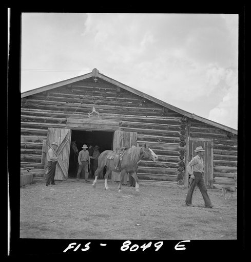 Untitled photo, possibly related to: Big Hole Valley, Beaverhead County, Montana. On a cattle ranch