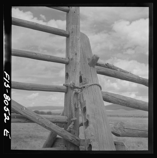 Big Hole Valley, Beaverhead County, Montana. Gate of ranch fence