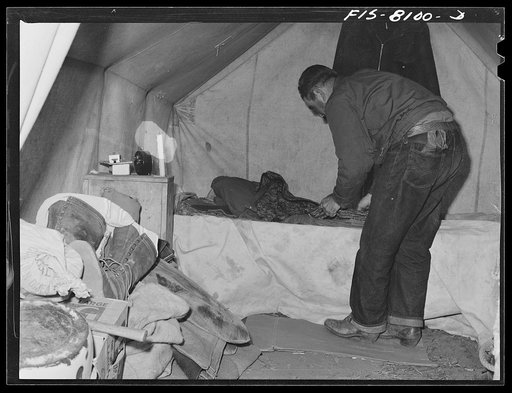 Gravelly Range, Madison County, Montana. Supply tent of sheepherder