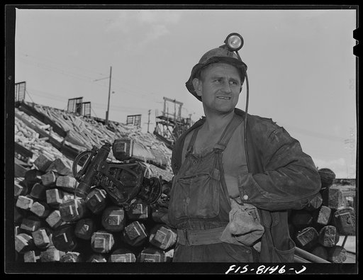 Butte, Montana. Anaconda Copper Mining Company. Miner on the surface