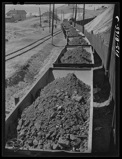 Butte, Montana. Anaconda Copper Mining Company. Trainload of copper ore