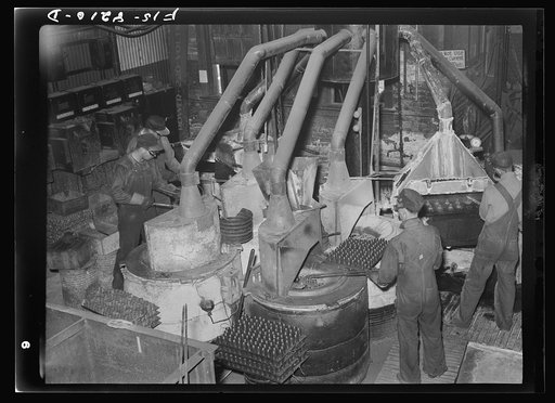 Butte, Montana. Anaconda Copper Mining Company. Tempering bits to be used for pneumatic drilling machines in a copper mine
