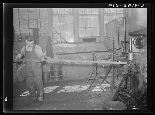 Butte, Montana. Anaconda Copper Mining Company. First step in making bits for a pneumatic drilling machine is to heat a rod of the proper size; this rod is placed into machine which punches and forms the bit; this process is called drop forging. Bit plant of the Anaconda Copper Mining Company