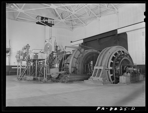 Untitled photo, possibly related to: Butte, Montana. Anaconda Copper Mining Company. Huge motors are required for hoisting machines at copper mines