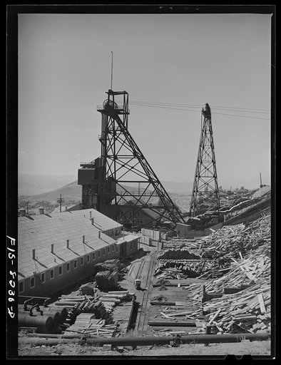 Butte, Montana. Anaconda Copper Mining Company. Vast quantities of timber are used in the copper mines