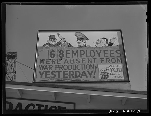 Butte, Montana. Anaconda Copper Mining Company. One of the means of stepping up production in copper mines is the use of such signs