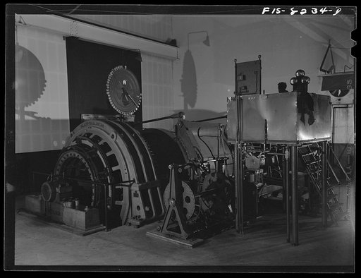 Untitled photo, possibly related to: Butte, Montana. Anaconda Copper Mining Company. Huge motors are required for hoisting machines at copper mines