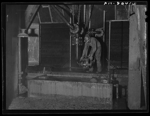 Butte, Montana. Anaconda Copper Mining Company. Large refrigerating and ventilating units are required to lower the mine temperatures