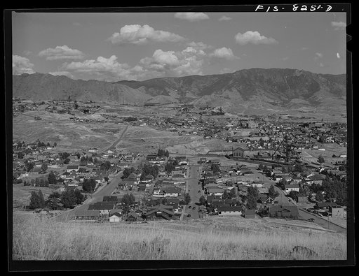 Butte, Montana. The town is dominated by the headframes of copper mines
