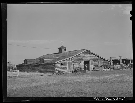 Big Hole Valley, Beaverhead County, Montana. Barn on a ranch. This barn was built without blueprints or any drawn plans