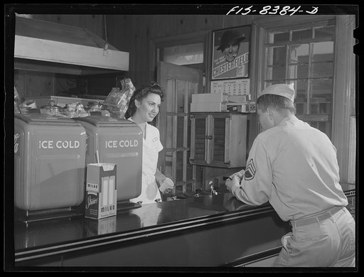 Fort Belvoir, Virginia. Sergeant George Camblair on one of the many visits to the post exchange