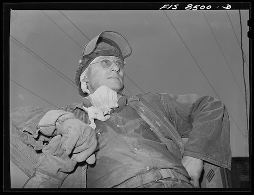 Anaconda smelter, Montana. Anaconda Copper Mining Compnay. Worker in the roasting furnace division