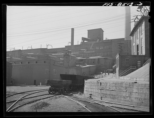 Anaconda smelter, Montana. Anaconda Copper Mining Company. Part of the concentrating plant in which the ore is concentrated from about five percent to about twenty-six percent copper; from here the concentrate goes to the roasting furnaces