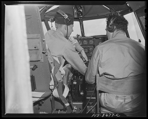 Untitled photo, possibly related to: Wayne County Airport. Detroit (vicinity), Michigan. First Lieutenant John Stanley Benton of Pittsfield, Massachusetts. Before joining the Ferry Command he was a commercial flyer, and a CPT teacher, both advanced and primary