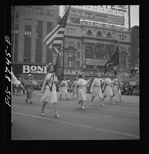 Detroit (vicinity), Michigan. Women workers parading in the Labor Day parade