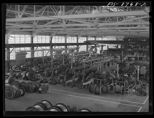 Great Falls, Montana. Anaconda Wire and Cable Company. Wire drawing and stranding machinery