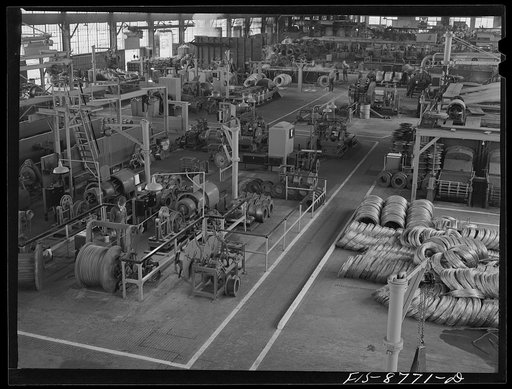 Great Falls, Montana. Anaconda Wire and Cable Company. Wire drawing and cable stranding equipment