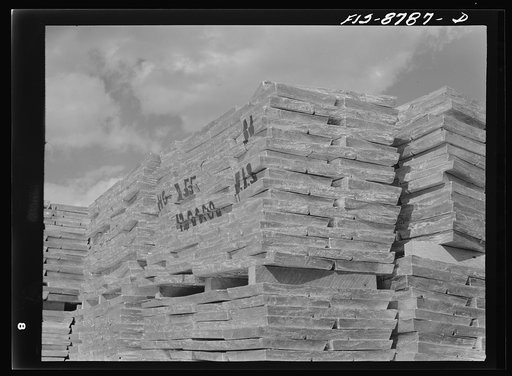 Great Falls, Montana. Anaconda Copper Mining Company. Slabs of zinc ready to be shipped to market