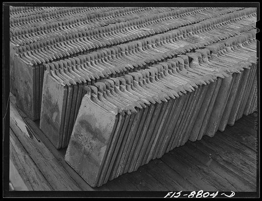 Great Falls, Montana. Anaconda Wire and Cable Company. Rows of copper anodes as they are received from the smelter at Anaconda