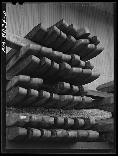 Untitled photo, possibly related to: Great Falls, Montana. Anaconda Wire and Cable Company. Wire bars