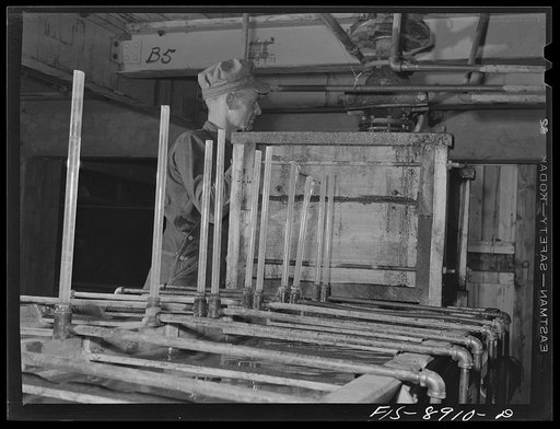 Ben Bow chromite mill, Stillwater County, Montana. Hydraulic classifier which separates the ore during processing into several different components of varying degrees of fineness
