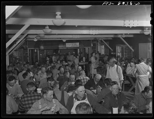 Ben Bow chromite mine, Stillwater County, Montana. Dinner for the miners