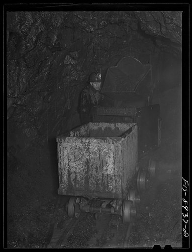 Ben Bow chromite mine, Stillwater County, Montana. Mucking chrome ore