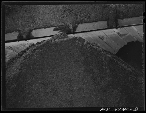 Untitled photo, possibly related to: Ben Bow chromite mine, Stillwater County, Montana. Chrome ore as it comes from the mine