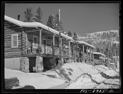 Ben Bow chromite mine, Stillwater County, Montana. Houses for families of workmen