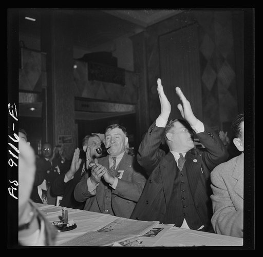 New York, New York. Marine and shipbuilding workers' convention. Delegates applauding