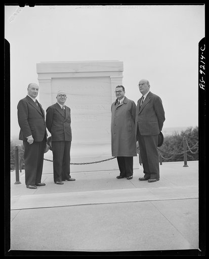 Arlington, Virginia. Turkish journalists visiting the Tomb of the Unknown Soldier