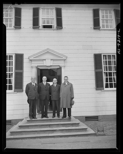 Mount Vernon, Virginia. Turkish journalists visiting the home of George Washington