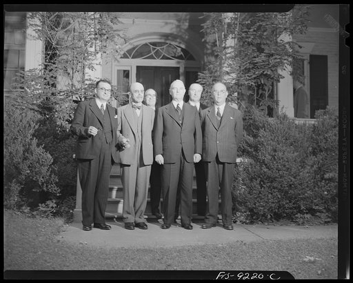 Washington, D.C. Colonel Donavan, head of the Office of Strategic Services at his home with the ambassador from Turkey and the visiting Turkish journalists